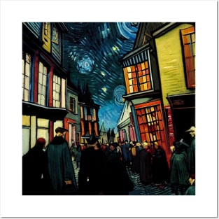 Starry Night in Diagon Alley Posters and Art